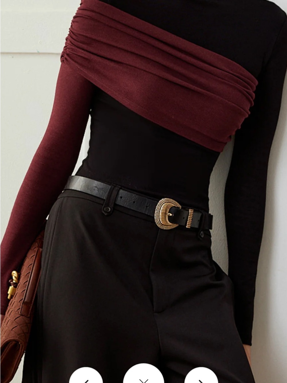 Commense Ribbed Stretch Leggings in Burgundy Sold out online